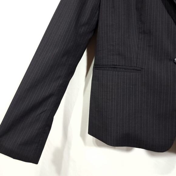 Ann Taylor Blazer Striped Collar One Button Women's Business Jacket Size 10 - Picture 3 of 6